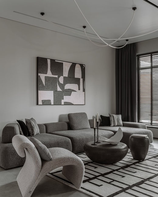 PUZZLE в кухне-гостиной в современном стиле