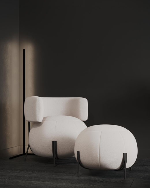 Кресло и пуф MOZART от бренда O’PRIME